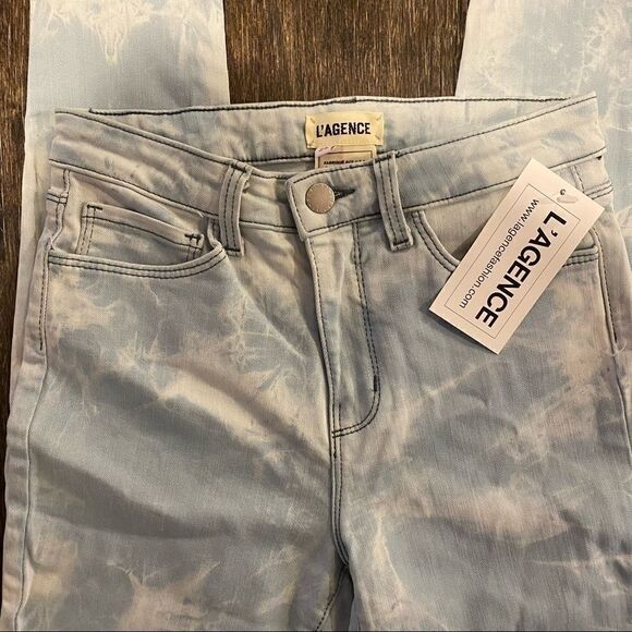 L’AGENCE Margot light blue tie dye skinny jeans - Picture 6 of 9